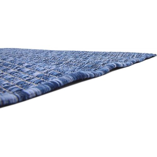  Unique Loom Outdoor Collection Casual Solid Accent Home Decor Aquamarine Area Rug (5 x 8)