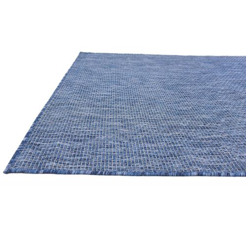  Unique Loom Outdoor Collection Casual Solid Accent Home Decor Aquamarine Area Rug (5 x 8)