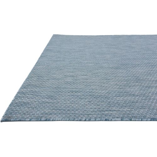  Unique Loom Outdoor Collection Casual Solid Accent Home Decor Aquamarine Area Rug (5 x 8)