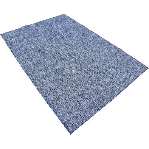  Unique Loom Outdoor Collection Casual Solid Accent Home Decor Aquamarine Area Rug (5 x 8)