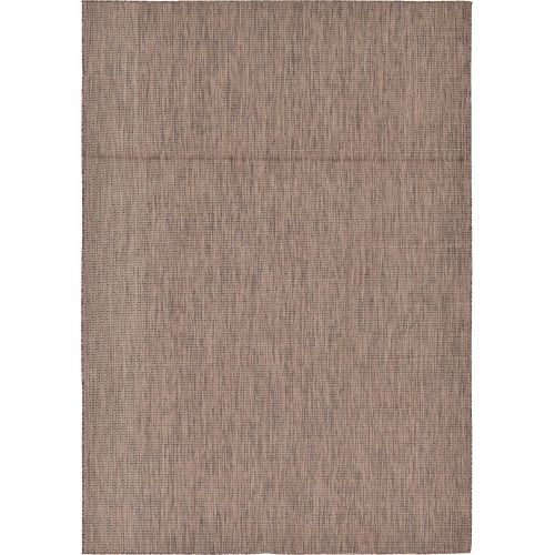  Unique Loom Outdoor Collection Casual Solid Accent Home Decor Aquamarine Area Rug (5 x 8)