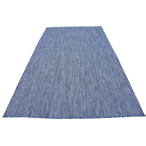  Unique Loom Outdoor Collection Casual Solid Accent Home Decor Aquamarine Area Rug (5 x 8)