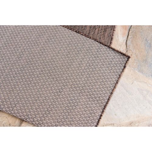  Unique Loom Outdoor Collection Casual Solid Accent Home Decor Aquamarine Area Rug (5 x 8)