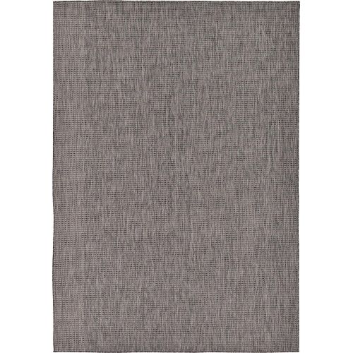  Unique Loom Outdoor Collection Casual Solid Accent Home Decor Aquamarine Area Rug (5 x 8)