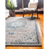 Unique Loom Penrose Collection Traditional Vintage Distressed Gray Area Rug (8 x 10)