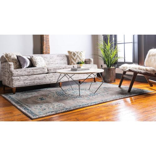  Unique Loom Penrose Collection Traditional Vintage Distressed Gray Area Rug (8 x 10)