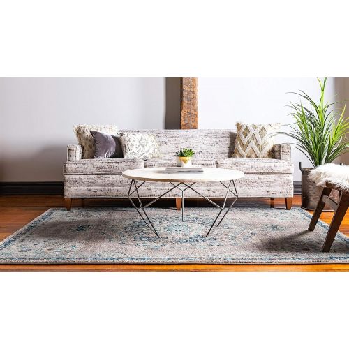  Unique Loom Penrose Collection Traditional Vintage Distressed Gray Area Rug (8 x 10)