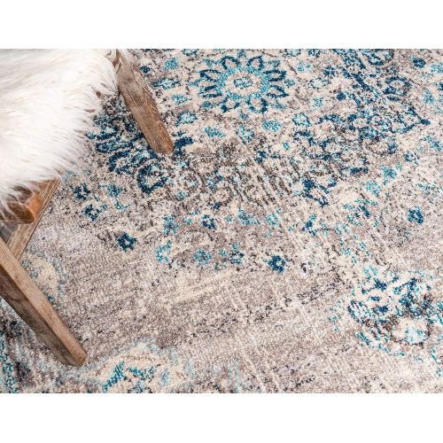  Unique Loom Penrose Collection Traditional Vintage Distressed Gray Area Rug (8 x 10)