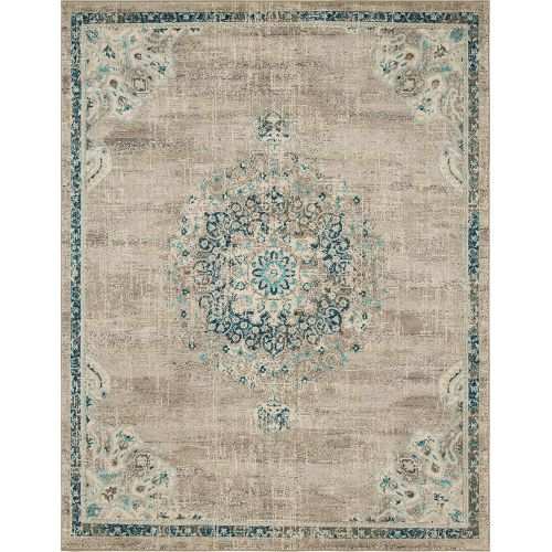  Unique Loom Penrose Collection Traditional Vintage Distressed Gray Area Rug (8 x 10)