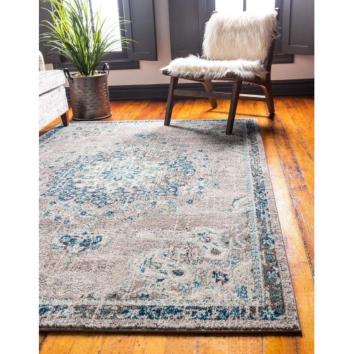  Unique Loom Penrose Collection Traditional Vintage Distressed Gray Area Rug (8 x 10)