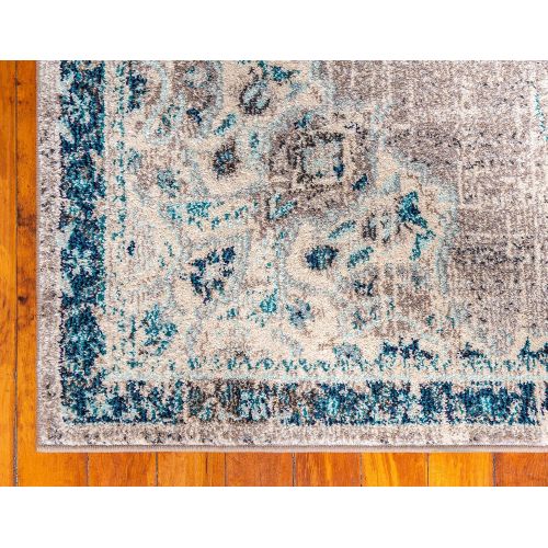  Unique Loom Penrose Collection Traditional Vintage Distressed Gray Area Rug (8 x 10)