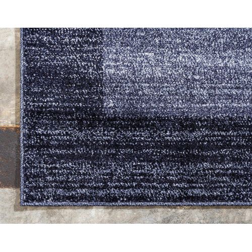  Unique Loom Del Mar Collection Contemporary Transitional Navy Blue Area Rug (5 x 8)