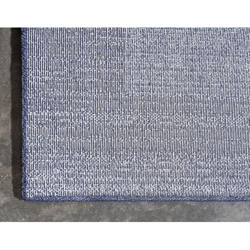  Unique Loom Del Mar Collection Contemporary Transitional Navy Blue Area Rug (5 x 8)