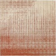 Unique Loom Del Mar Collection Contemporary Transitional Red Square Rug (8 x 8)