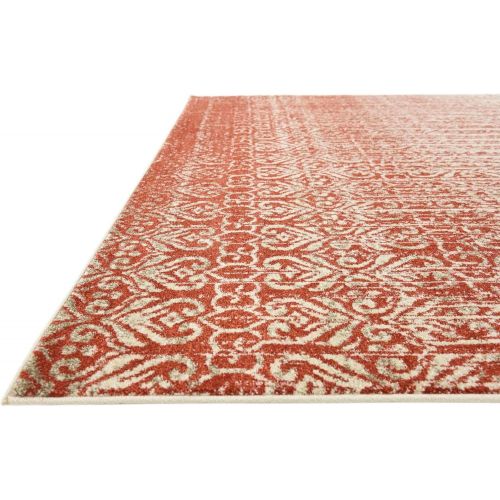  Unique Loom Del Mar Collection Contemporary Transitional Red Square Rug (8 x 8)