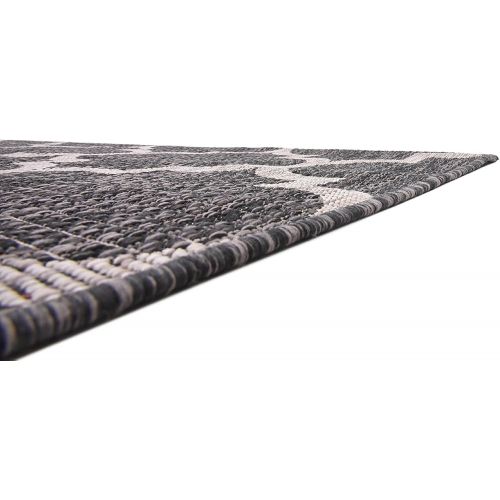 Unique Loom Outdoor Collection Casual Moroccan Lattice Geometric Teal Area Rug (7 x 10)