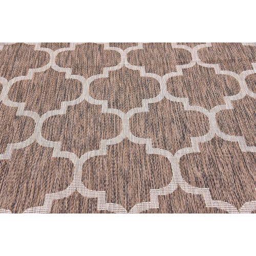  Unique Loom Outdoor Collection Casual Moroccan Lattice Geometric Teal Area Rug (7 x 10)