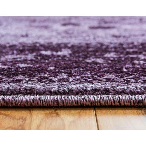  Unique Loom La Jolla Collection Tone-on-Tone Traditional Purple Area Rug (5 x 8)