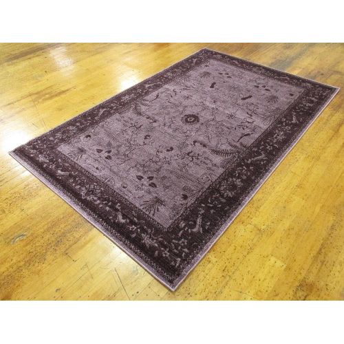  Unique Loom La Jolla Collection Tone-on-Tone Traditional Purple Area Rug (5 x 8)