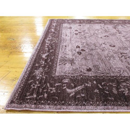  Unique Loom La Jolla Collection Tone-on-Tone Traditional Purple Area Rug (5 x 8)