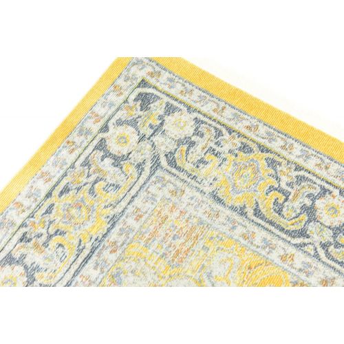  Unique Loom Baracoa Collection Bright Tones Vintage Traditional Yellow Area Rug (5 x 8)