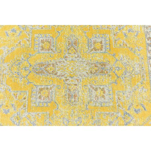  Unique Loom Baracoa Collection Bright Tones Vintage Traditional Yellow Area Rug (5 x 8)