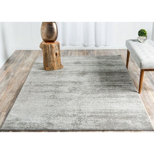  Unique Loom Del Mar Collection Contemporary Transitional Gray Area Rug (5 x 8)