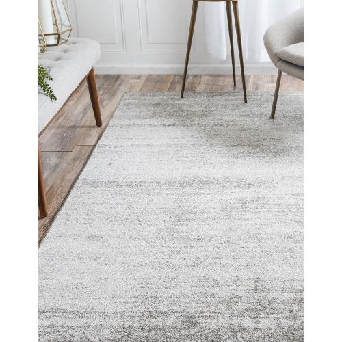  Unique Loom Del Mar Collection Contemporary Transitional Gray Area Rug (5 x 8)