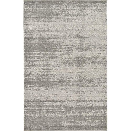  Unique Loom Del Mar Collection Contemporary Transitional Gray Area Rug (5 x 8)