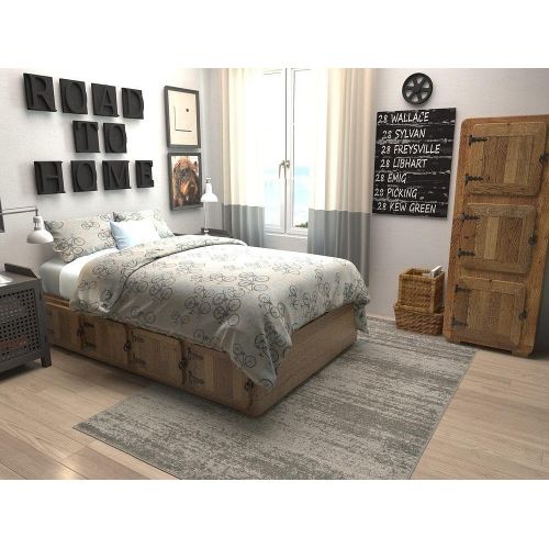  Unique Loom Del Mar Collection Contemporary Transitional Gray Area Rug (5 x 8)