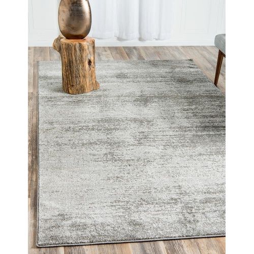  Unique Loom Del Mar Collection Contemporary Transitional Gray Area Rug (5 x 8)