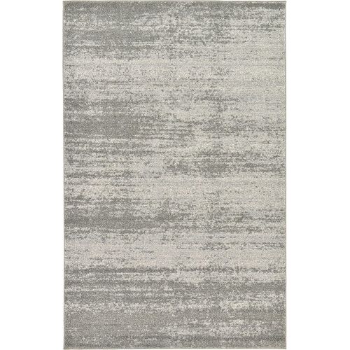  Unique Loom Del Mar Collection Contemporary Transitional Gray Area Rug (5 x 8)