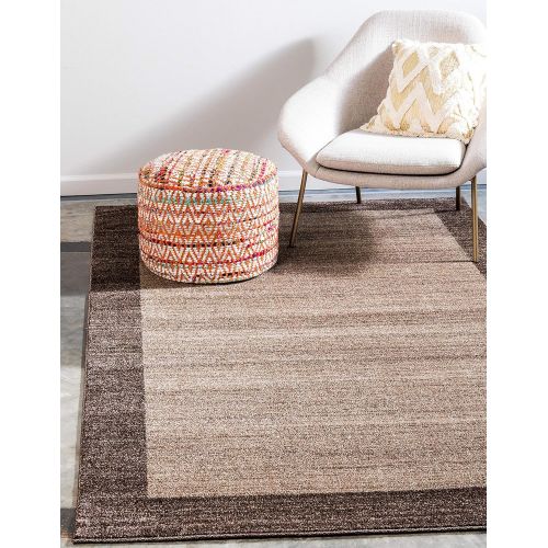  Unique Loom Del Mar Collection Contemporary Transitional Gray Area Rug (5 x 8)