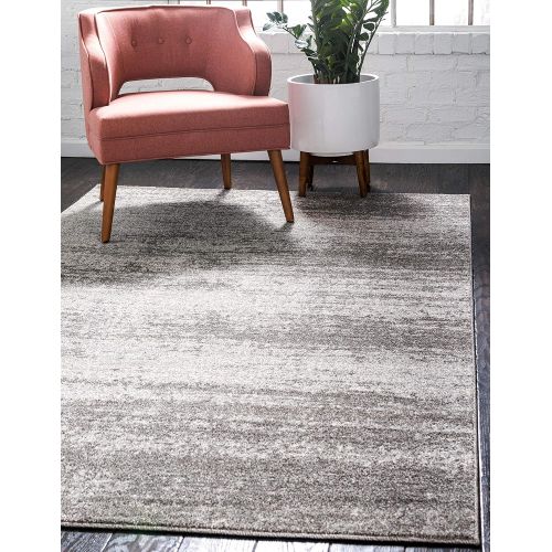  Unique Loom Del Mar Collection Contemporary Transitional Gray Area Rug (5 x 8)