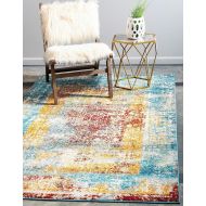 Unique Loom Rosso Collection Vintage Traditional Distressed Multi Area Rug (5 x 8)