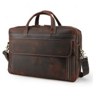 Unique Retro Bag Mens Vintage Leather Messenger Satchel Casual Case Slim Multi-purpose School Travel Business 17 Inch Laptop Computer Large Briefcase Shoulder Crossbody Bag Tote Handbag Brown