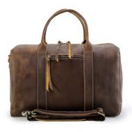 Unique Retro Bag Mens Vintage Leather Travel Duffel Casual Overnight Weekender 17 Large Bag Luggage Suitcase Tote Handbag Brown