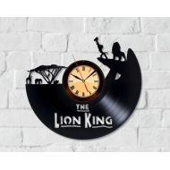 UniqueWallClock Vinyl Record Clock Lion King Clock Black Wall Clock Lion King Art Nursery Decor Lion King Nursery