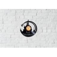 UniqueWallClock Disney Vinyl Clock Vinyl Record Art Disney Castle Clock Disney Gifts Black Wall Clock Nursery Clock