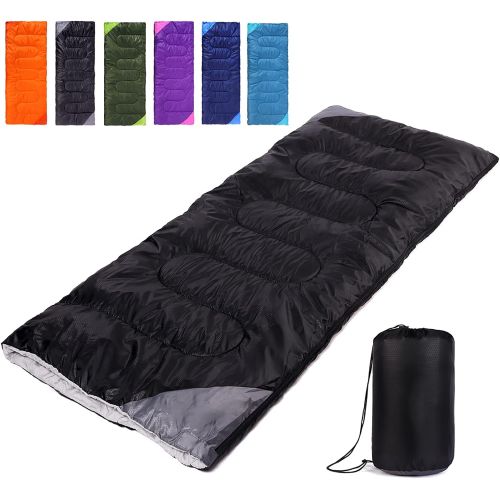  Uniqwamer Camping Sleeping Bag for Adults Boys and Girls,Cold and Warm Weather-Summer, Spring, Fall, Lightweight, Waterproof Compact Bag for Camping Gear Equipment, Traveling, and Outdoors