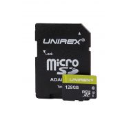 Unirex Micro SD with SD Adapter 128GB Class 10 (UHS-1)