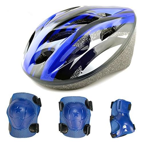  UNISTRENGH Childrens Kids Adjustable Bike Helmet with Safety Protective Set Gear KneeElbowWrist Pads for Cycling Bicycle Skateboarding Skating Rollerblading Sport Exercise (7 Pie