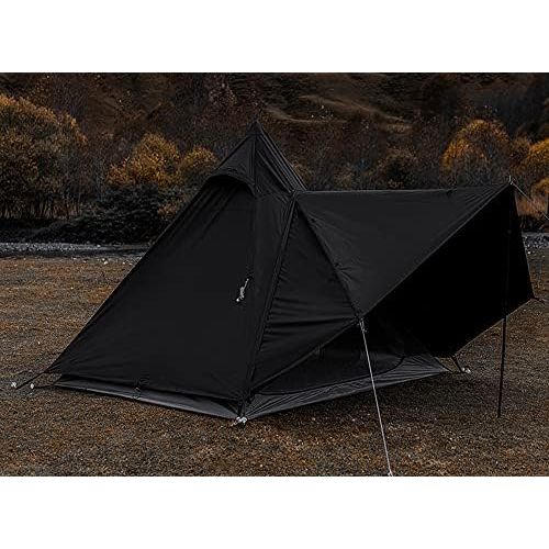  UNISTRENGH Camping Teepee Tent Indian Tent Yurt 4 Season Double Layers Waterproof Sunscreen Shelter Pyramid Spire Tents for Outdoor Hiking Hunting