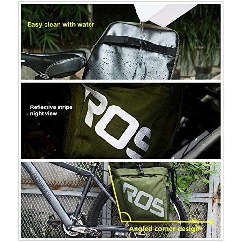  UNISTRENGH Bike Panniers Waterproof Bag - 3 in 1 Multi Function Messenger Panniers for Bicycles - Bicycle Rear Seat Trunk Bag - Saddle Bag for MTB Road Cycling