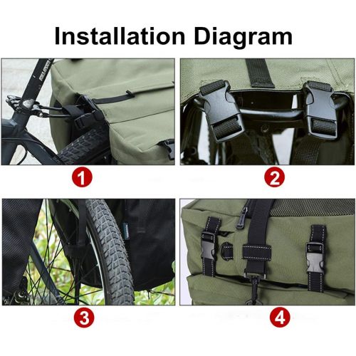  UNISTRENGH Bike Panniers Waterproof Bag - 3 in 1 Multi Function Messenger Panniers for Bicycles - Bicycle Rear Seat Trunk Bag - Saddle Bag for MTB Road Cycling