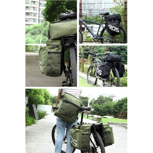  UNISTRENGH Bike Panniers Waterproof Bag - 3 in 1 Multi Function Messenger Panniers for Bicycles - Bicycle Rear Seat Trunk Bag - Saddle Bag for MTB Road Cycling