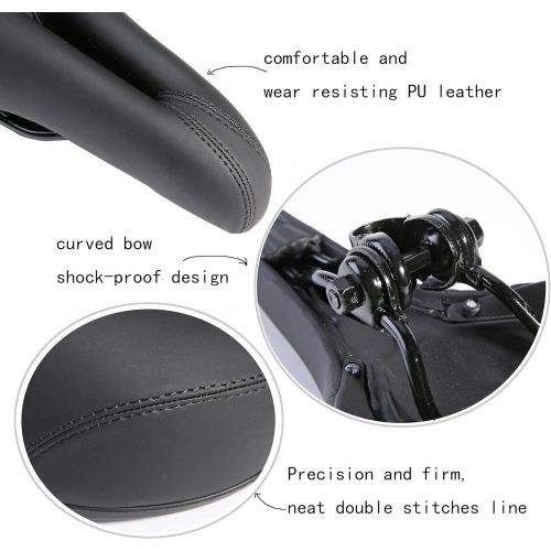  UNISTRENGH Bike Saddle with Soft Cushion Most Comfort Bicycle Seats for Men - Provides Great for Mountain Bike, MTB Road Bicycle, Fixed Gear, Touring and Indoor Cycling