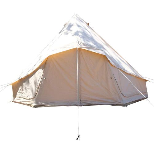  UNISTRENGH Luxury Canvas Cotton Bell Tent Large Waterproof Windproof Yurt Glamping Family Tent with Cable Hole for Camping Hiking Hunting Party Exhibition