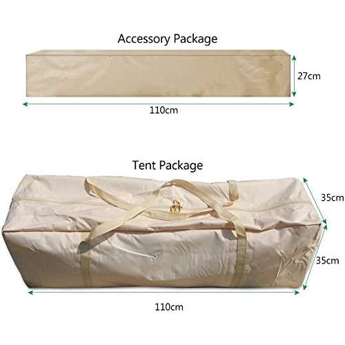  UNISTRENGH Luxury Large 6M Cotton Canvas Camper Tent 3 Doors Waterproof Bell Tent for 8-12 People Camping,Hiking and Family Party (19.6ft/6M)