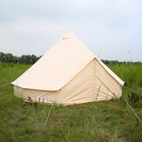  UNISTRENGH 4 Seasons Large Luxury Bell Tents Glamping Waterproof Cotton Canvas Yurt Family Tents for Outdoor Camping Hiking Birthday Party